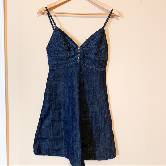 7 For All Mankind Dresses & Skirts - 7 For All Mankind Denim Spaghetti Strap Dress